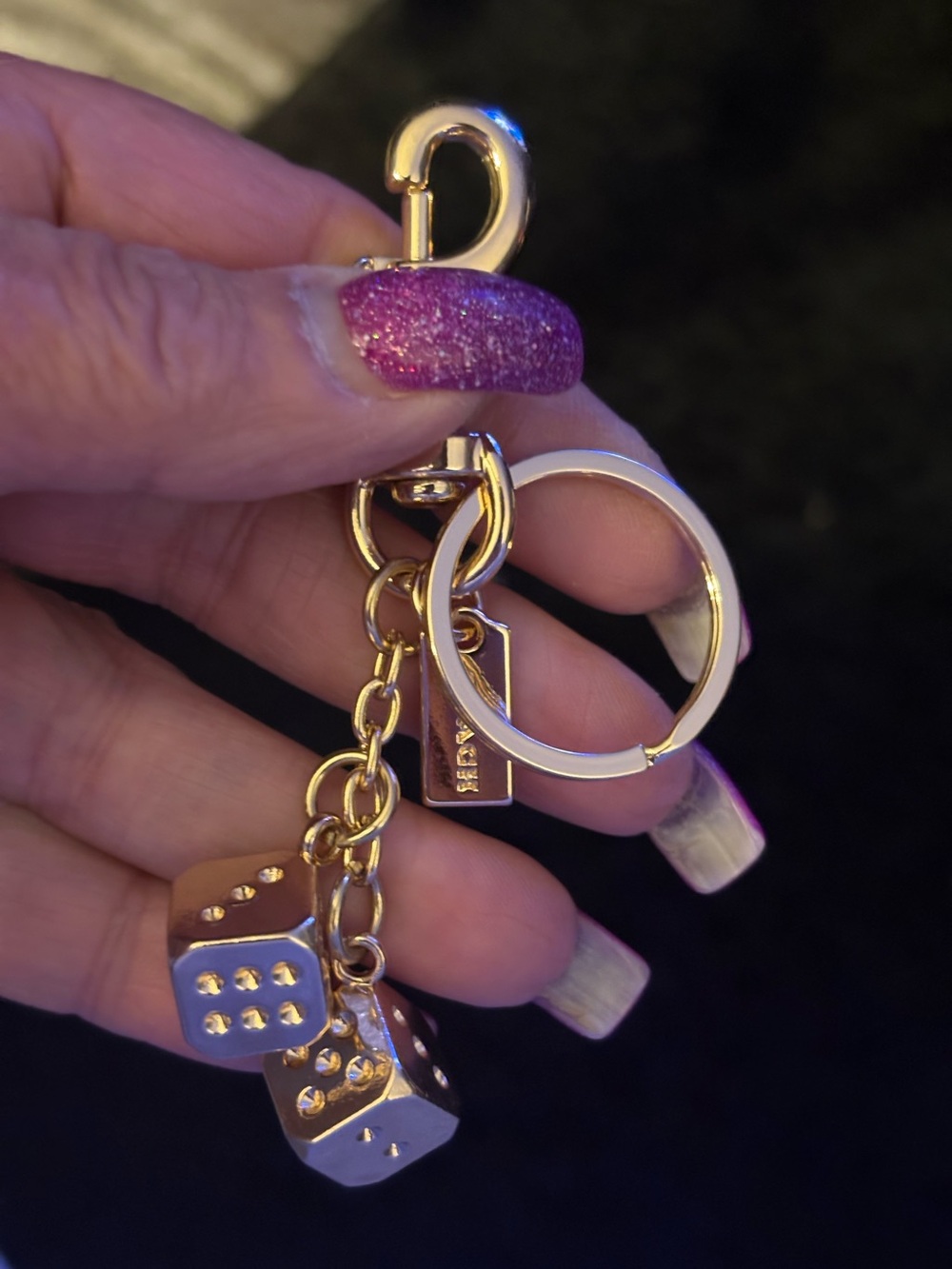 Bag Charm/Key Chain-Dice Metal Cool Keychain Handbag Bag Pendant Key Chain Keych - Picture 10 of 11